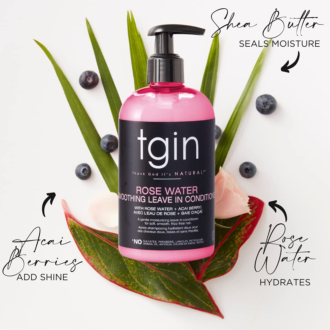 tgin The Styling Package: Rose Water Leave In Conditioner, Defining Gel and Mousse - Gift Set - Curls - Color safe - Wavy - Detangle - Low Porosity