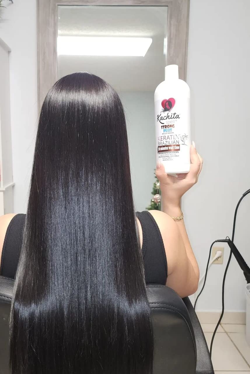 Kit NEW Brazilian Keratin Blowout Treatment Kachita Spell Chocolate 32 fl oz + Shampoo Conditioner for Keratin Treatments