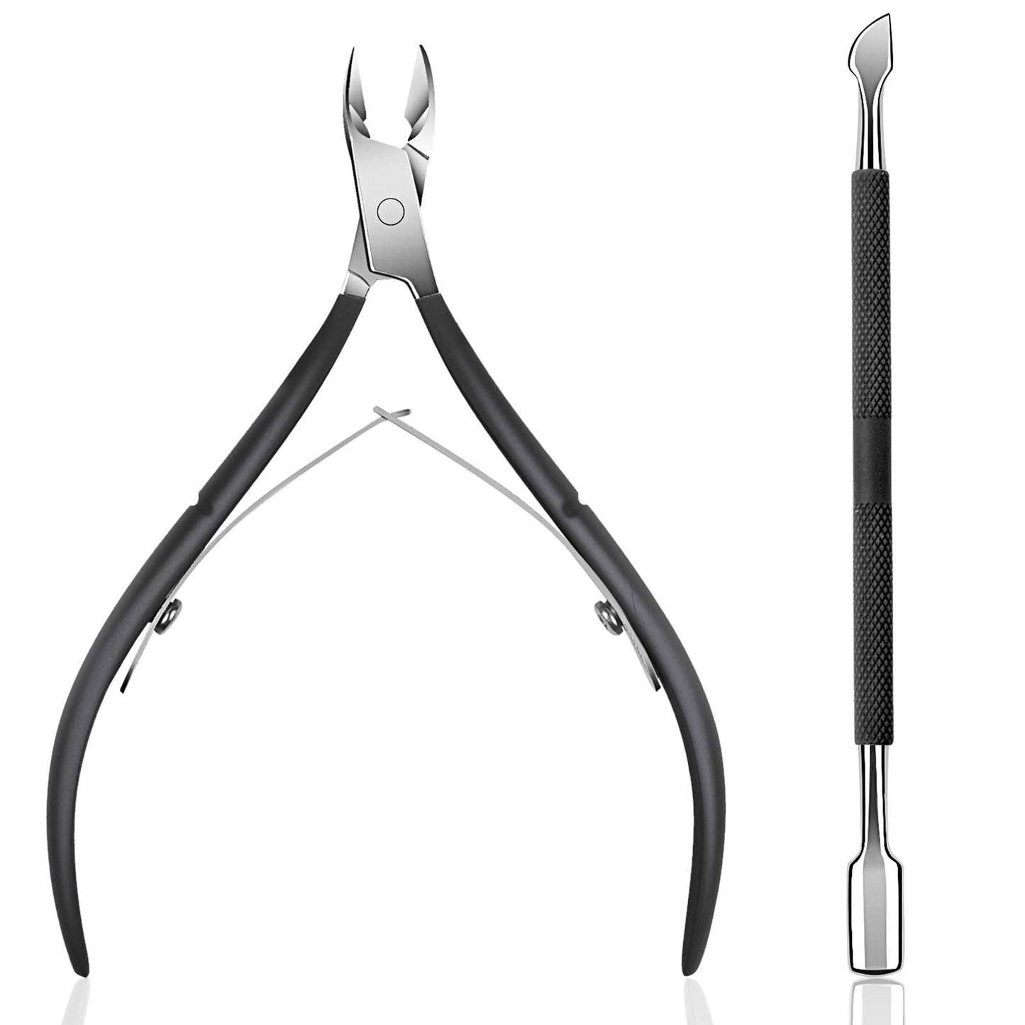 Ejiubas Cuticle Trimmer with Cuticle Pusher Cuticle Nipper Professional Grade Stainless Steel Cuticle Remover Cutter Clipper Durable Pedicure Manicure