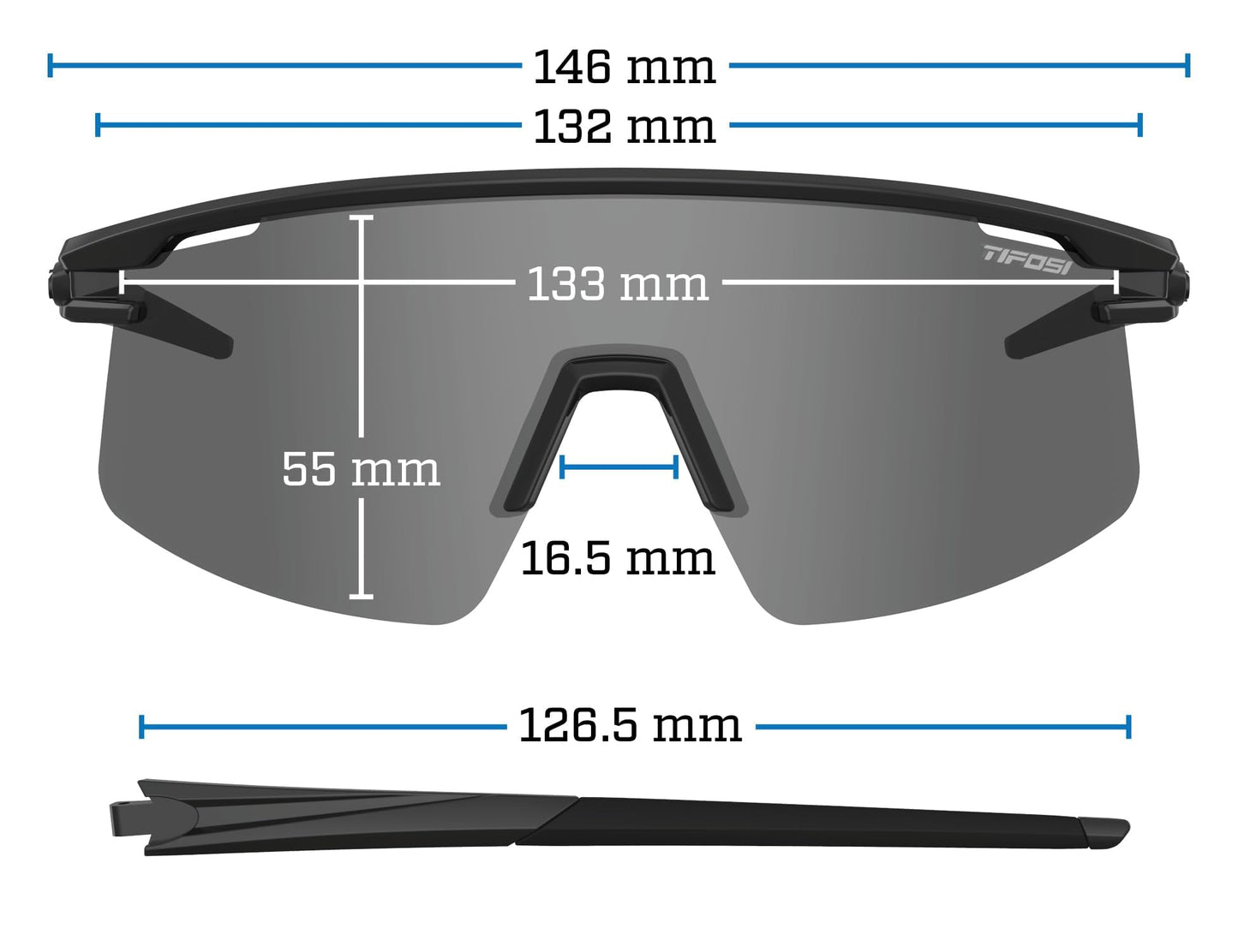 Tifosi Optics Moab Lite Sunglasses (Glacier Blue (Clarion Blue, AC Red, Clear))