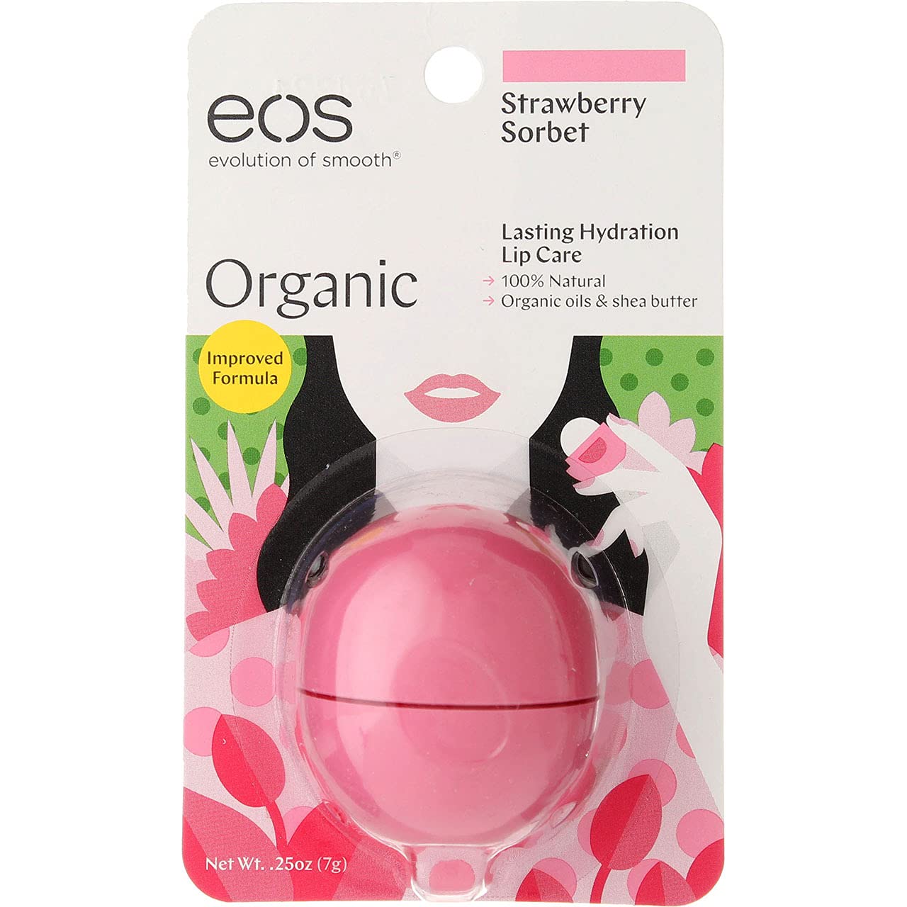 eos Smooth Lip Balm Sphere, Strawberry Sorbet 0.25 oz (Pack of 6) Beauty and Personal Care eos