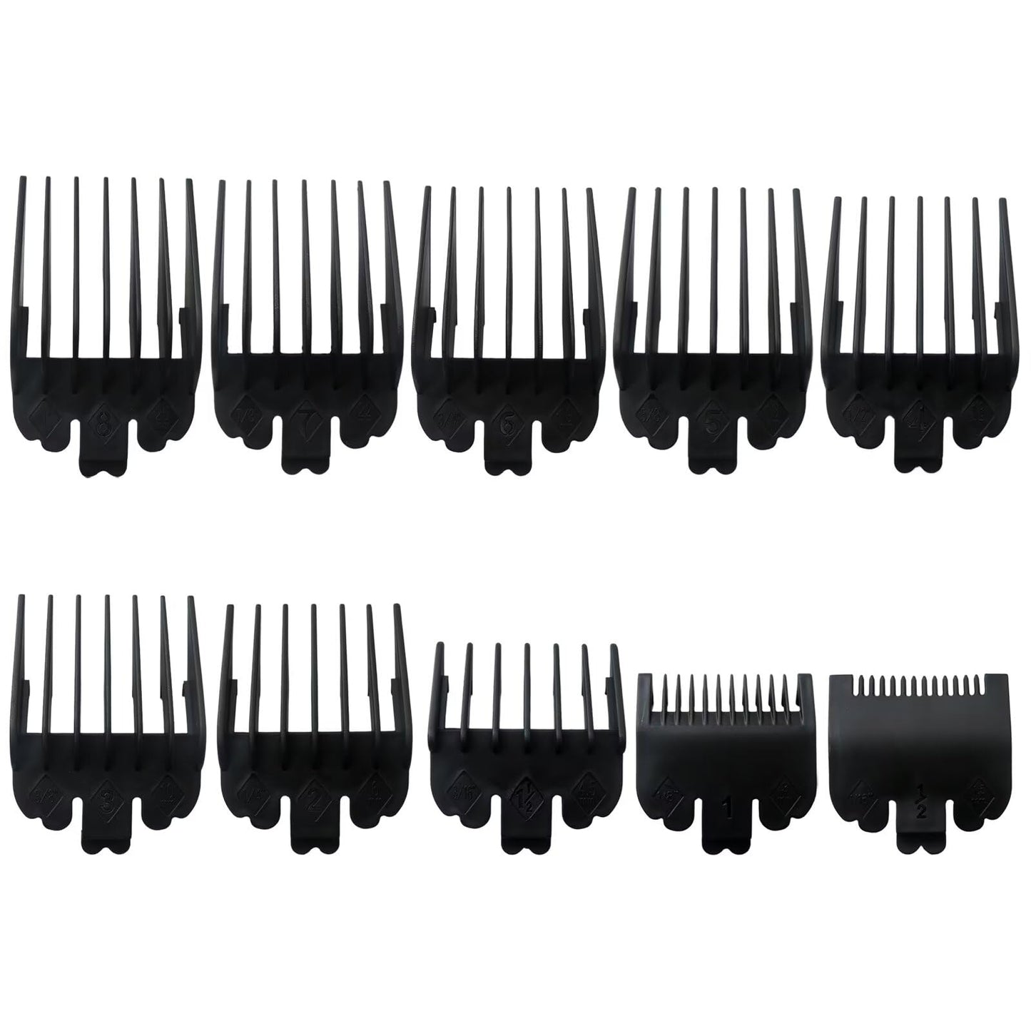 Misimain New 10-Piece Hair Clipper Guards Set Compatible for Wahl, for Andis, and More 1/16" to 1" Cutting Lengths - Black Beauty and Personal Care Misimain