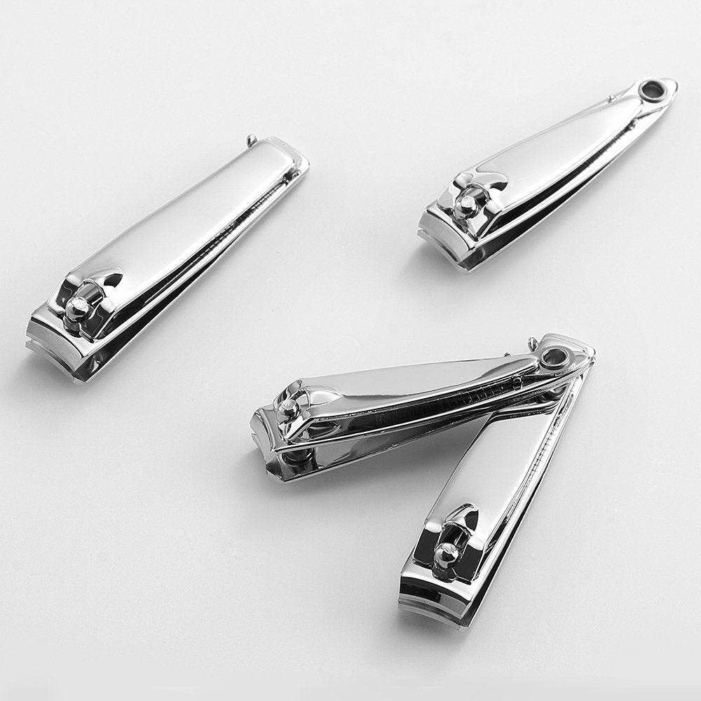 4 Pcs Nail Clippers for Fingernails and Tonenail by QLL - Swing Out Nail Cleaner/File - Sharpest Stainless Steel Clipper - Wide Easy Press Lever