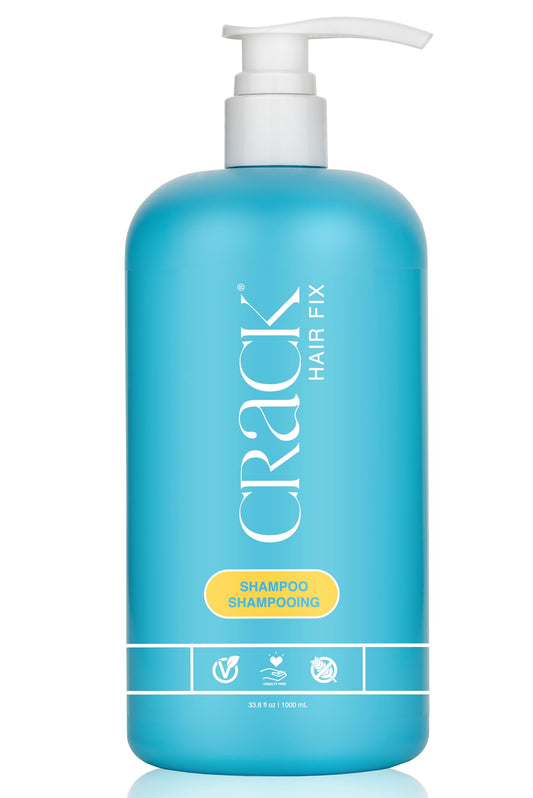 Crack HAIR FIX Shampoo with Pump | Moisturizing & Strengthening Sulfate-Free Formula | Protects Against Dryness, Reduces Breakage & Restores Shine |