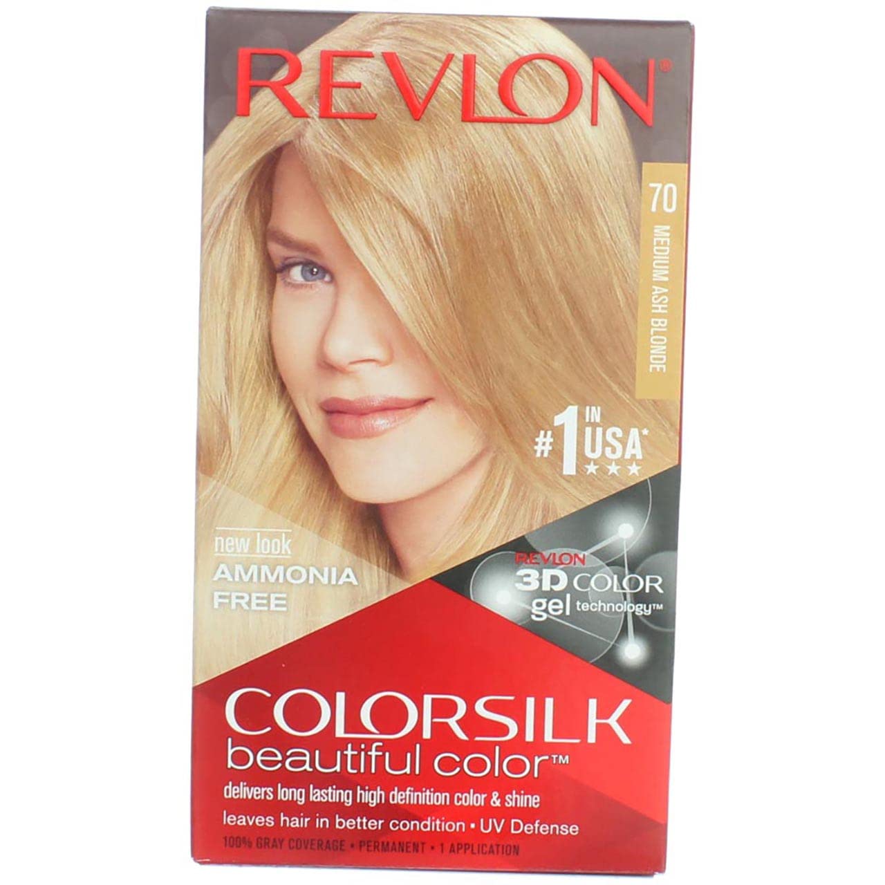 Revlon ColorSilk Hair Color 70 Medium Ash Blonde 1 Each (Pack of 11)