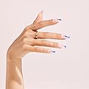 Gold Finger Gel Glam Design Nail Press On Nails, Gel Nail Kit, Polish Free Manicure Long Length (GD15)