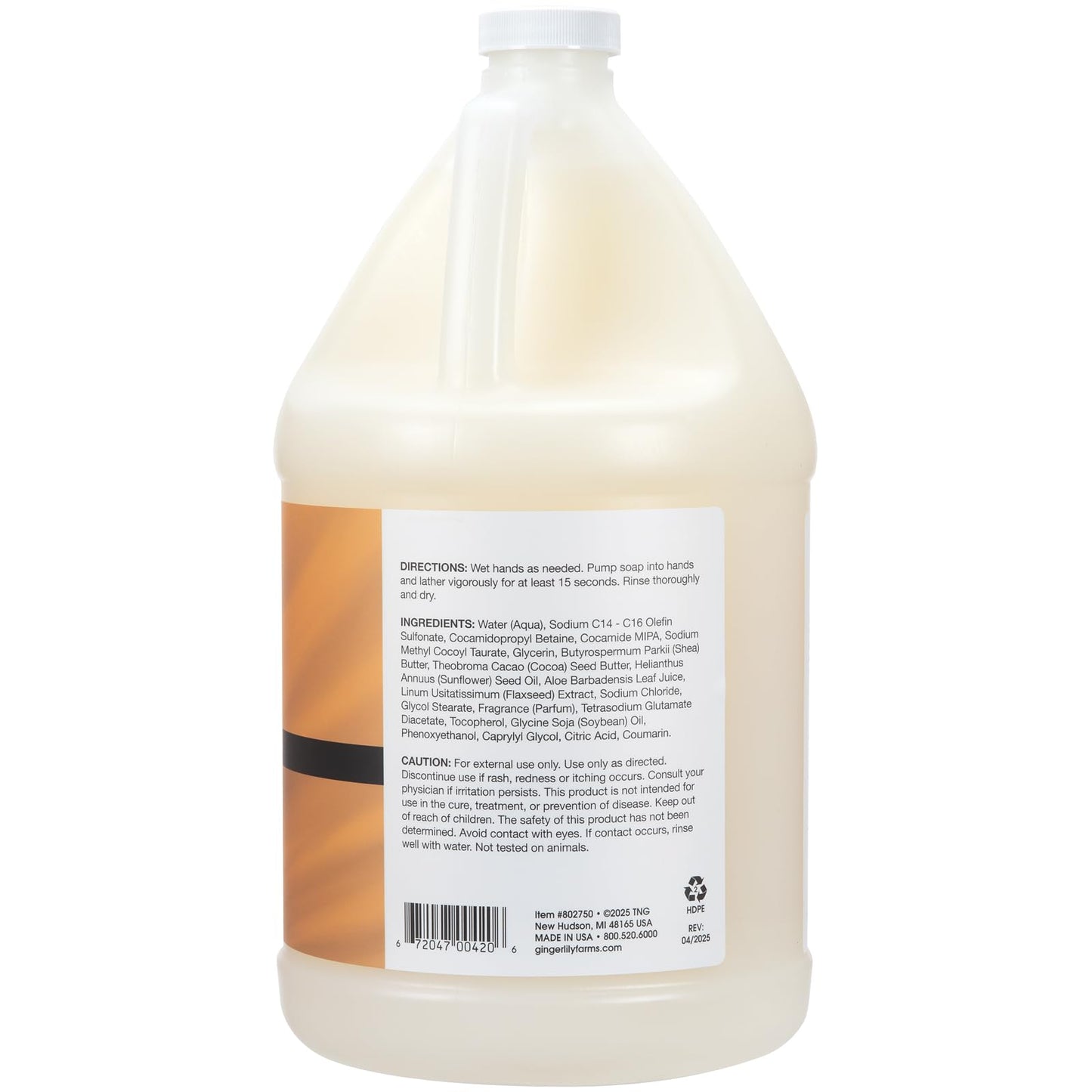 Ginger Lily Farms Botanicals Shea Indulgence Deep Hydration Liquid Hand Soap Refill, Coco Mango, 100% Vegan & Cruelty-Free, Coconut Mango Scent, 1