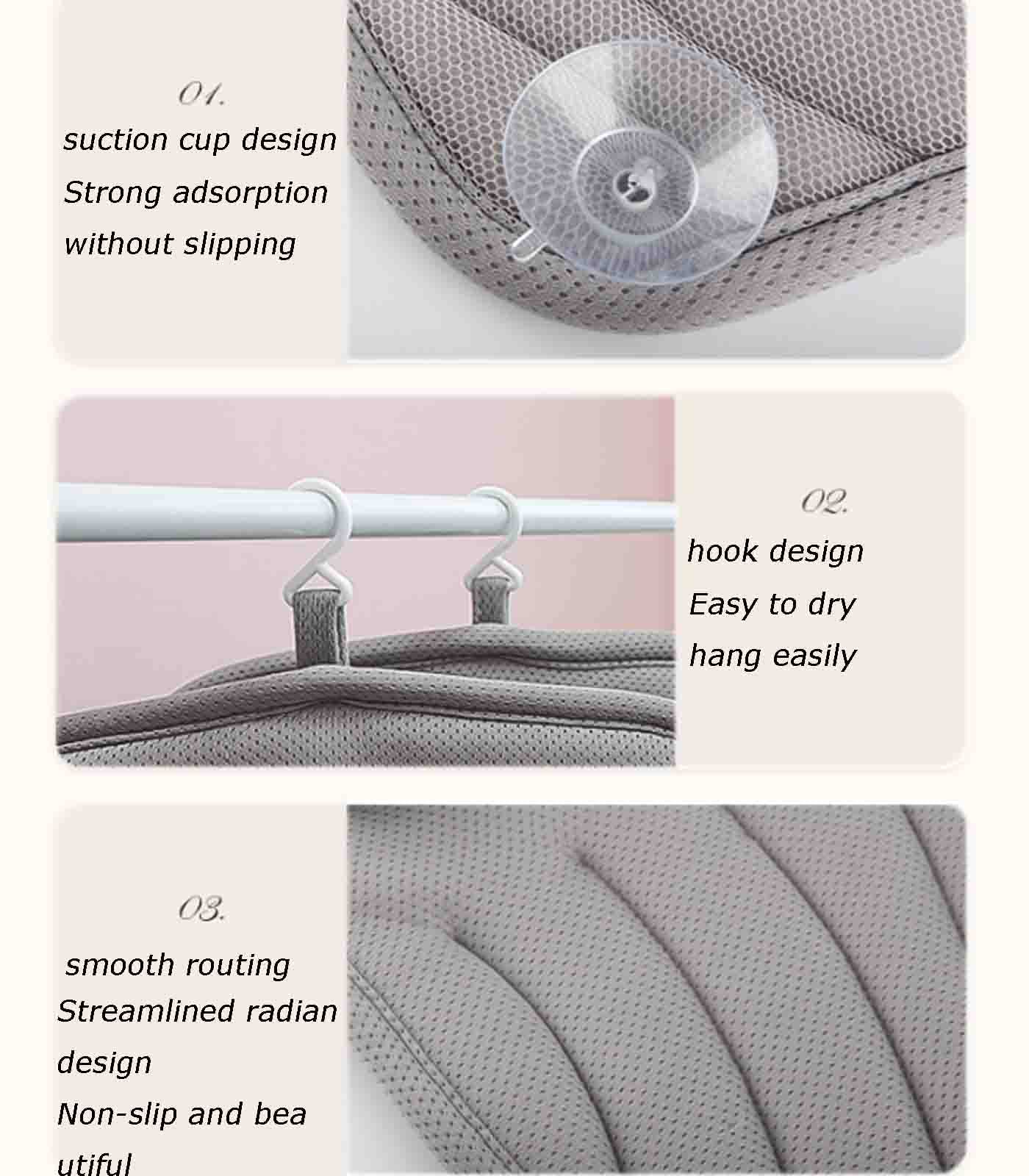 JYXYXSCP Full Body Bath Pillow, Anti-Slip Cushion for Bathtub Lumbar Support, Relieve Fatigue Lumbar Support Cushion, with Suction Cup Design (B 124 * Beauty and Personal Care JYXYXSCP