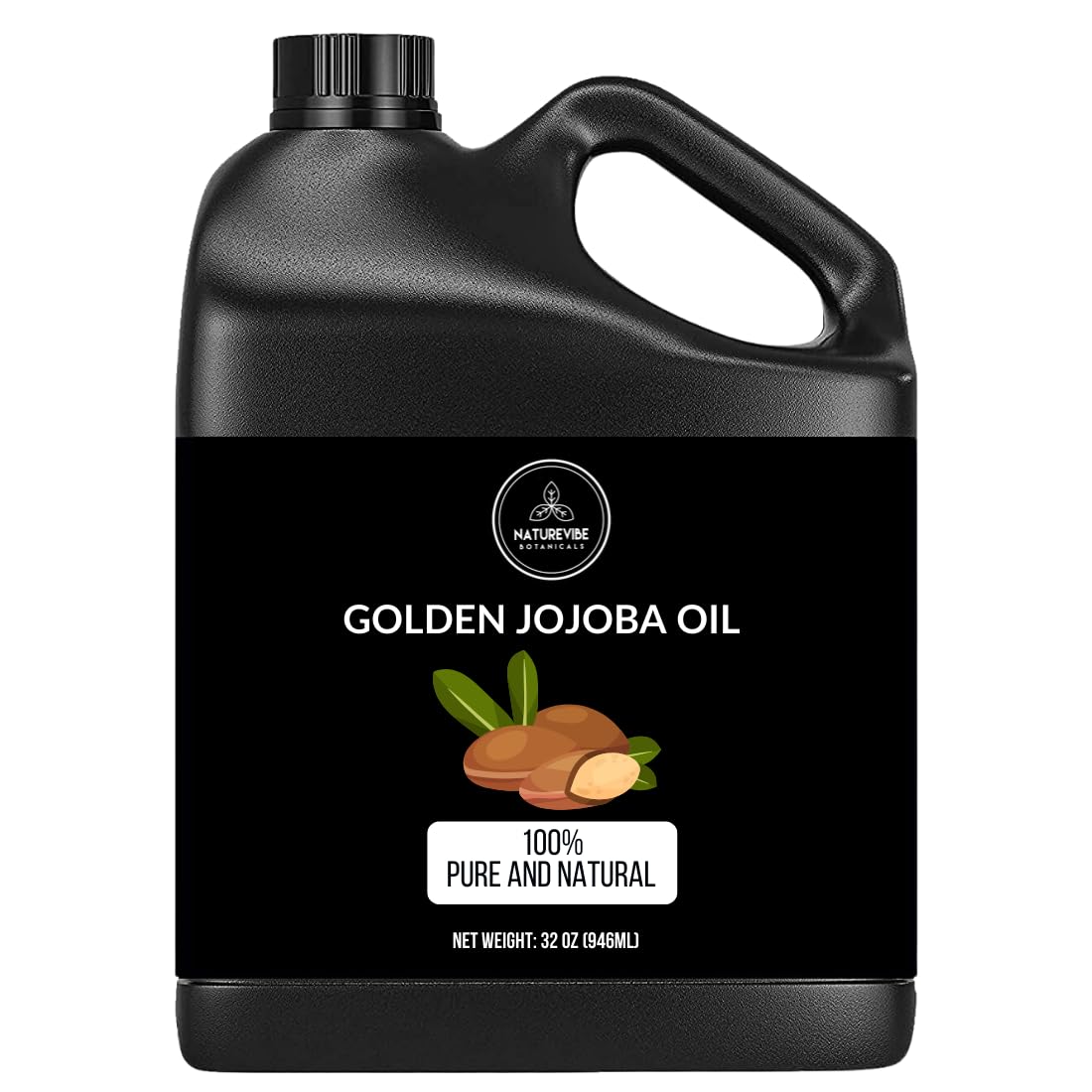 Naturevibe Botanicals Golden Jojoba Oil 32 oz - 100% Pure, Cold-Pressed Moisturizer for Skin & Hair | Antioxidant-Rich, Non-Greasy, Carrier Oil Beauty and Personal Care Naturevibe Botanicals Default Title