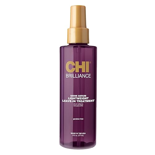 CHI Brilliance Shine Serum Lightweight Leave-In Treatment, Provides Superior Smoothness & Manageability, Sulfate, Paraben, & Cruelty-Free, 6 Oz