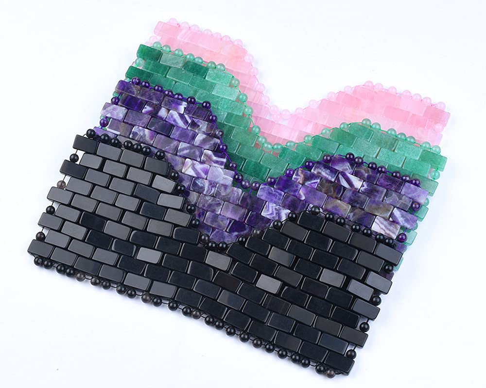 Amethyst Eye Mask for Fatigue Reduction Stress Relief 100% Amethyst Gemstone Cooling Eye Mask Lined w/Beads (Amethyst)