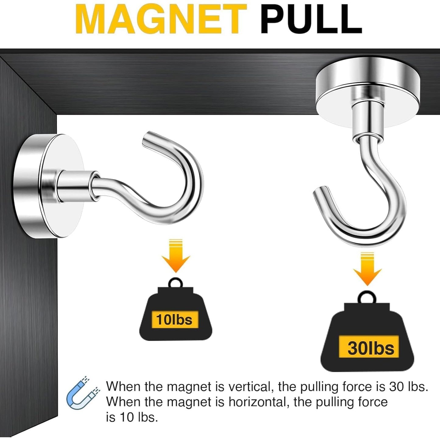 DIYMAG Magnetic Hooks 30lbs+ – Heavy Duty Cruise Cabin & Home Essentials for Hanging, Fridge, Kitchen, Grill – 20 Pack, Silver