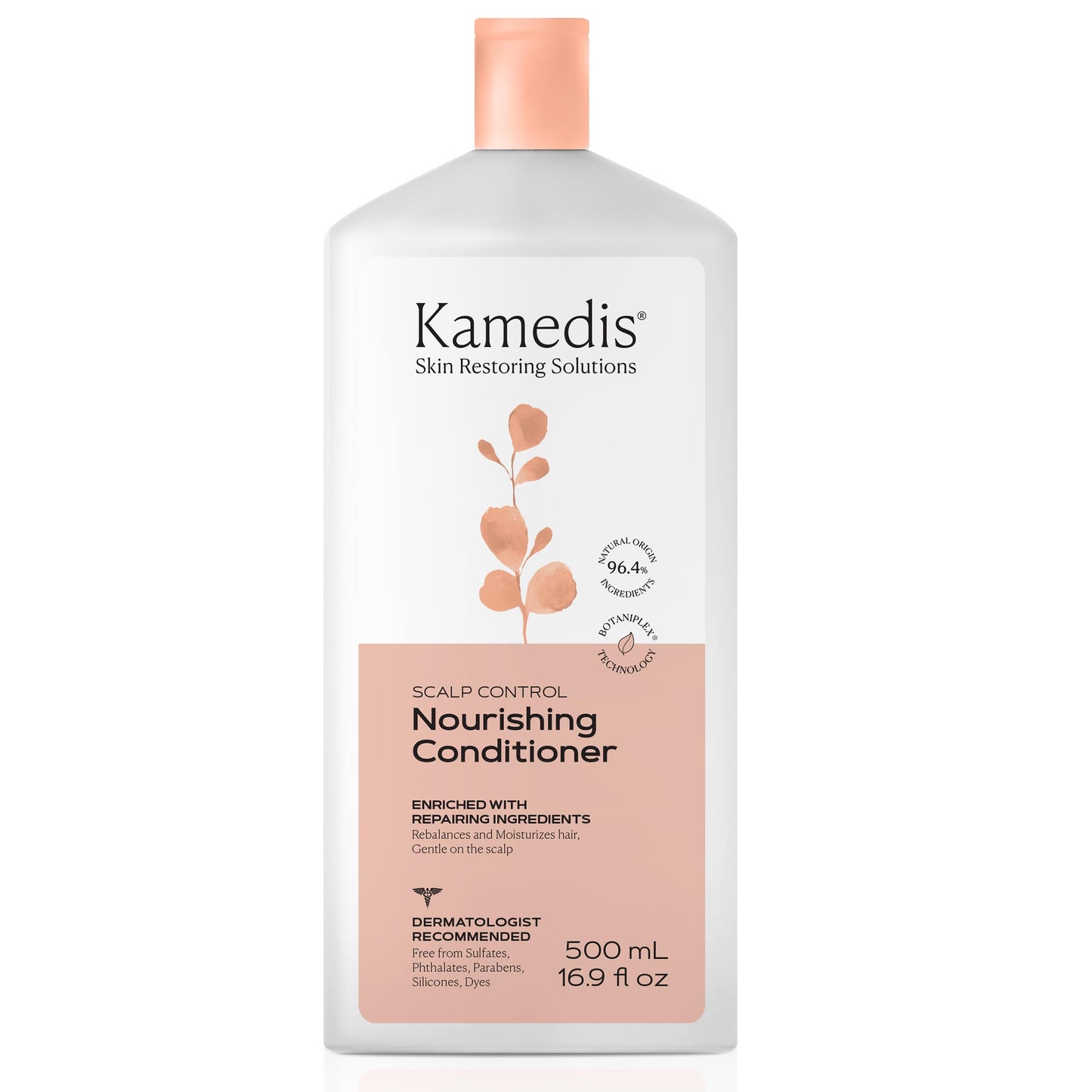 KAMEDIS Hair Conditioner Botanicals-Based. Moisturizer for Dry Damaged Hair & Sensitive Scalp. Contains Shea Butter, Coconut Oil & Argan Oil.16.9 Fl