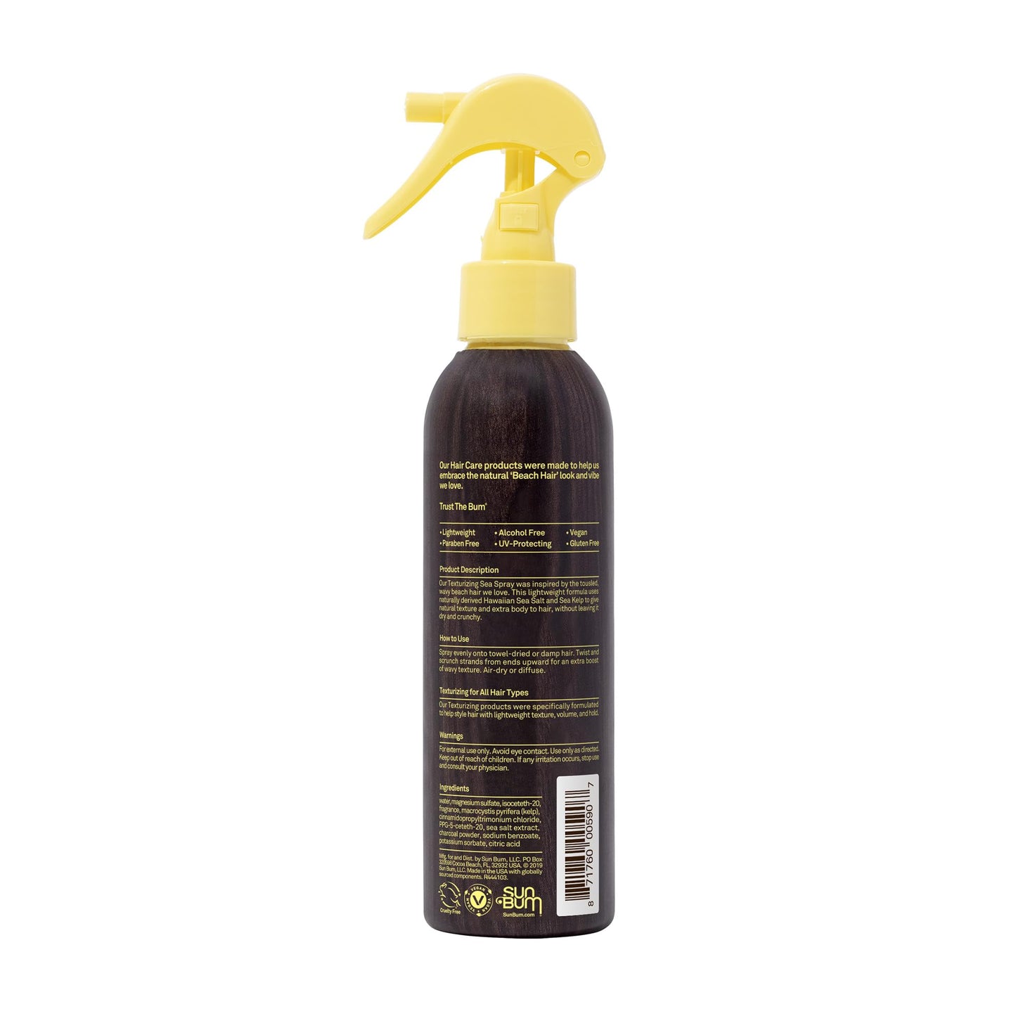 Sun Bum Sea Spray | Texturizing and Volumizing Sea Salt Spray | UV Protection With a Matte Finish | Medium Hold | For All Hair Types | 6 FL OZ Bottle