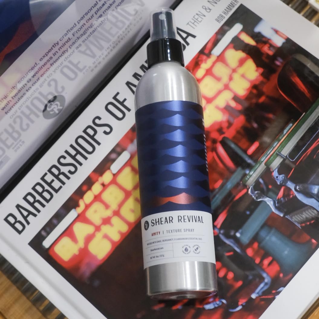 Shear Revival Amity Texture Spray for Men & Women - Vegan, Light Hold, Matte Finish for All Hair Types, Sage, Bergamot, and Labdanum Scent with Sea