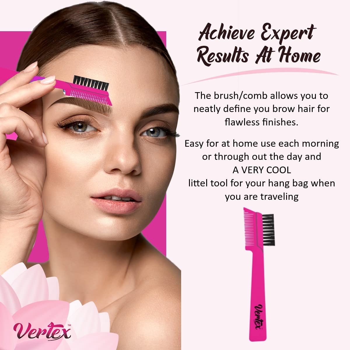 Eyebrow Brush Pencil Comb Kit - Duo Spoolie Thin Angled Real Firm Bristles Filling Blending Definer Techniques For Tint Powder Brow Pomade Gel Makeup