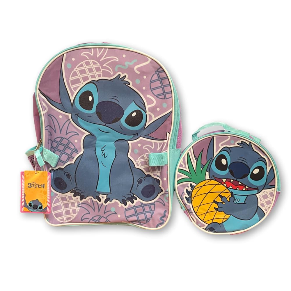 Stitch Backpack and Lunbox Personalized Bookbag Back to School Lunchbag Officially Licensed Disney - 2pc Set (Non-Personalized)