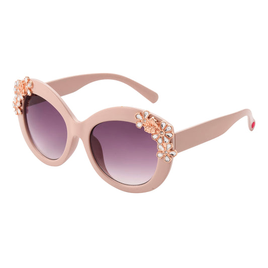 Betsey Johnson Women's Garden Party Sunglasses Round, Pink, 141 mm