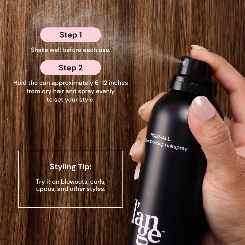 L'ANGE HAIR Hold-All Medium Working Hairspray | Brushable Hairspray | Touchable Finish & Flexible Hold | Hair Sprays For Women | Humidity Resistance
