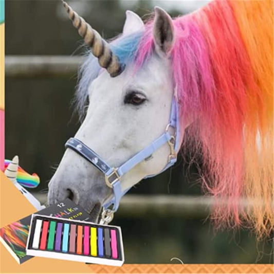 Glam Equine Hair Chalk Set - Bright Temporary Washable Colors for Horses, Kids and Pets, Safe for All (12/24/36 Colors) Beauty & Personal Care Snowstaring