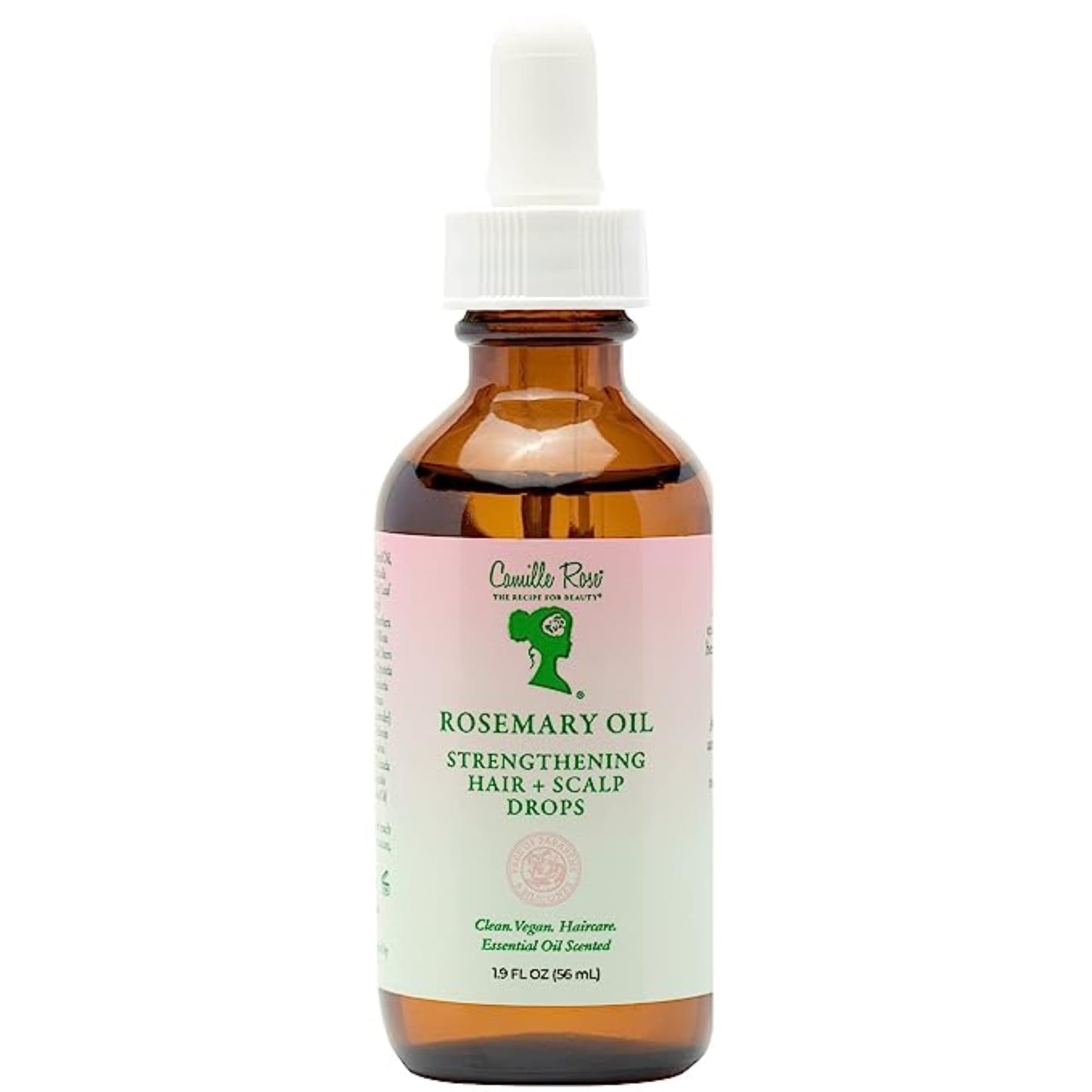 Camille Rose Rosemary Oil Strengthening Hair + Scalp Drops - Castor, Peppermint & Tea Tree Oil Blend for Strength & Resilience, Dry Scalp Treatment