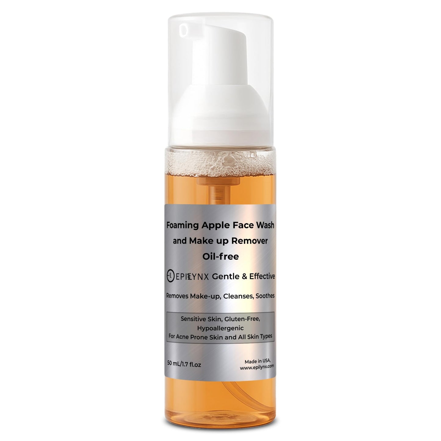 Epilynx Vegan Foaming Facial Cleanser - Makeup Remover Face Wash for Acne Prone, Dry, and Sensitive Skin - Oil-Free, Clean, and Soft Face Cleanser