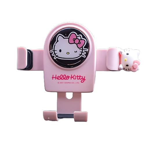 Kawaii Kitty Pink Air Vent Car Mount, Hands Free Cell Phone Holder for Car, Cute Kitty car Accessories, Clamp Cradle, Compatible with All iPhone…