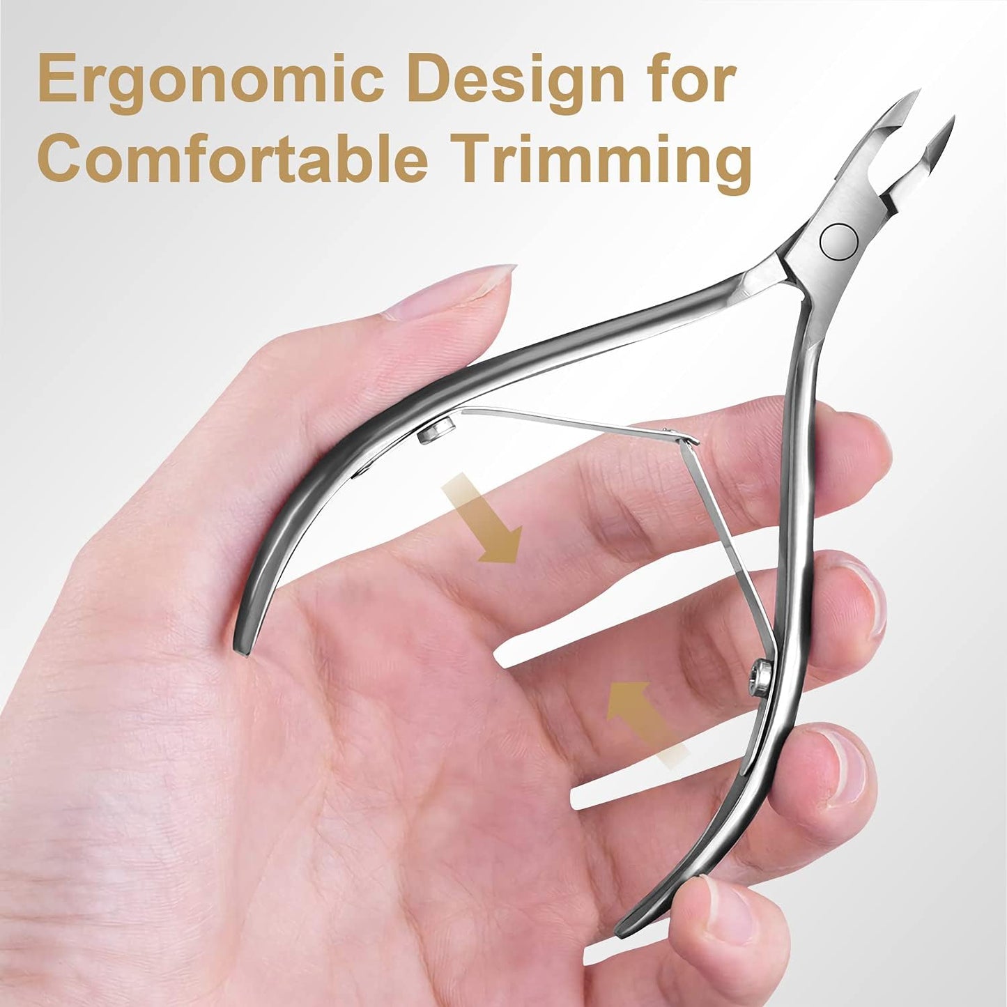 Cuticle Trimmer with Cuticle Pusher - Easkep Cuticle Remover Cuticle Nipper Professional Stainless Steel Cuticle Cutter Clipper Pedicure Manicure