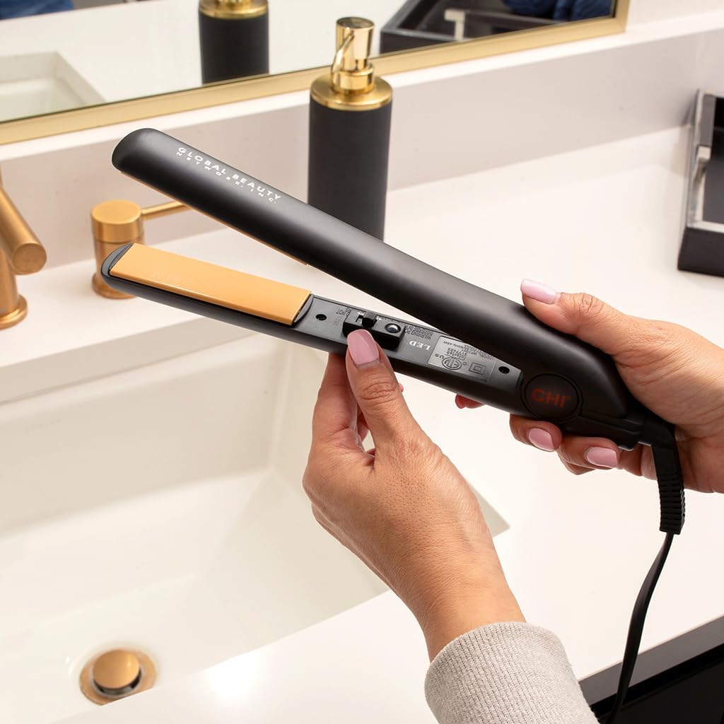 CHI Original 1" Ceramic Hair Straightener Flat Iron for Styling, Advanced Ceramic Technology for Frizz-Free Smooth Shine, Floating Plates for Easy Beauty and Personal Care CHI