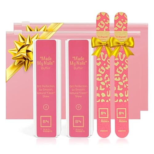 Beauty Nuggets Made My Nails Buffer, Ultimate Shine 3 Way Nail Buffing Block with Professional Nail File 120/180 Grit-Perfect All in One Manicure Tool