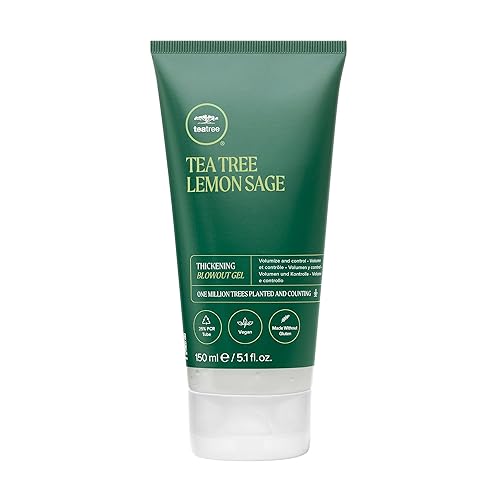 Tea Tree Lemon Sage Thickening Blowout Gel, Volumizing Hair Gel, For Fine Hair, 5.1 fl. oz