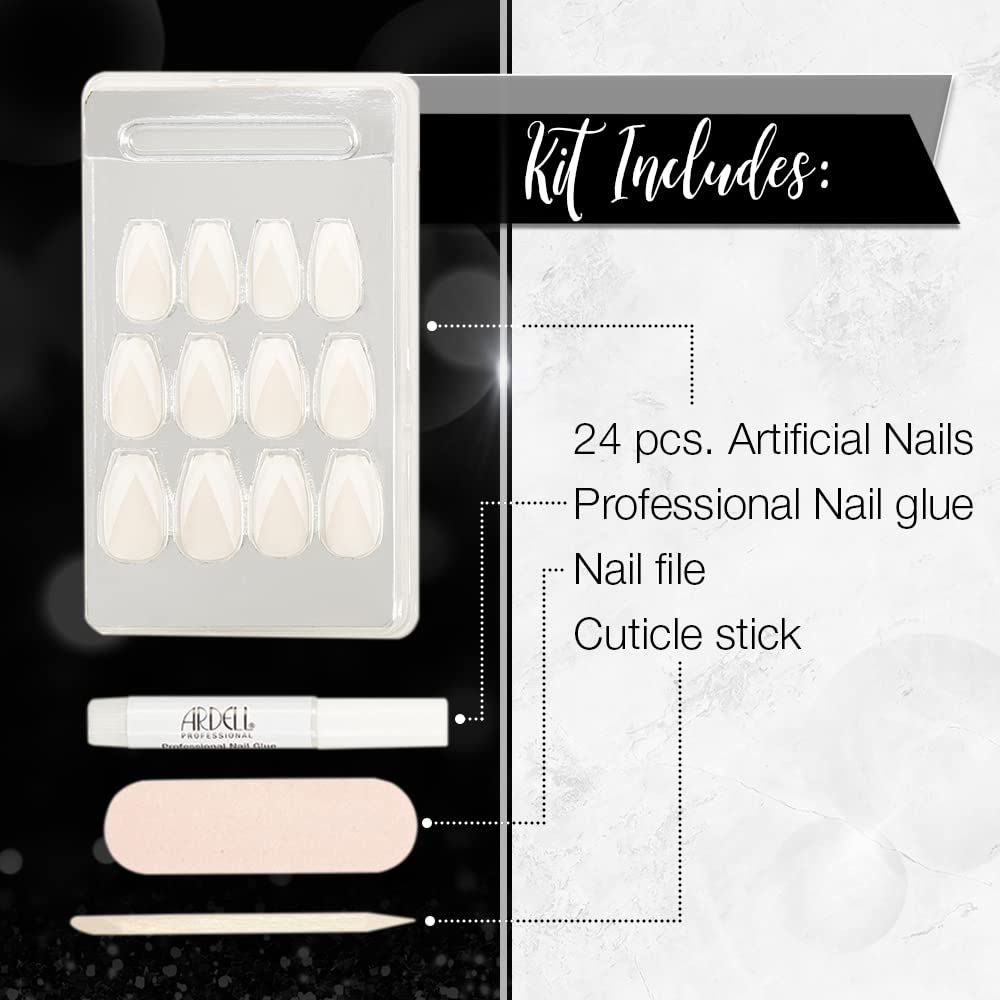 Ardell Press On Nails Medium - Modern French Tip Fake Nail, Glue on Nails, Nail Kit, 1 Pack Beauty & Personal Care Ardell