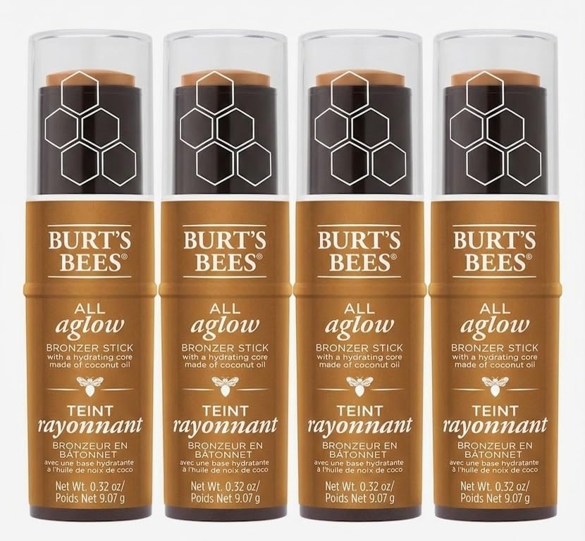 Burt's Bees 100% Natural All Aglow Bronzer Stick - Bronze Splash (1610) - .32oz (4 Pack)