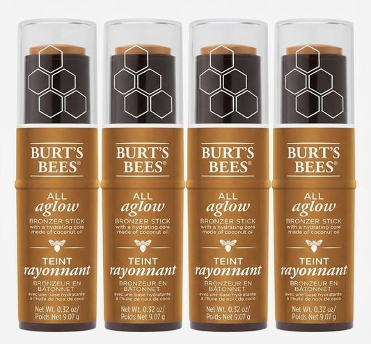 Burt's Bees 100% Natural All Aglow Bronzer Stick - Bronze Splash (1610) - .32oz (4 Pack)