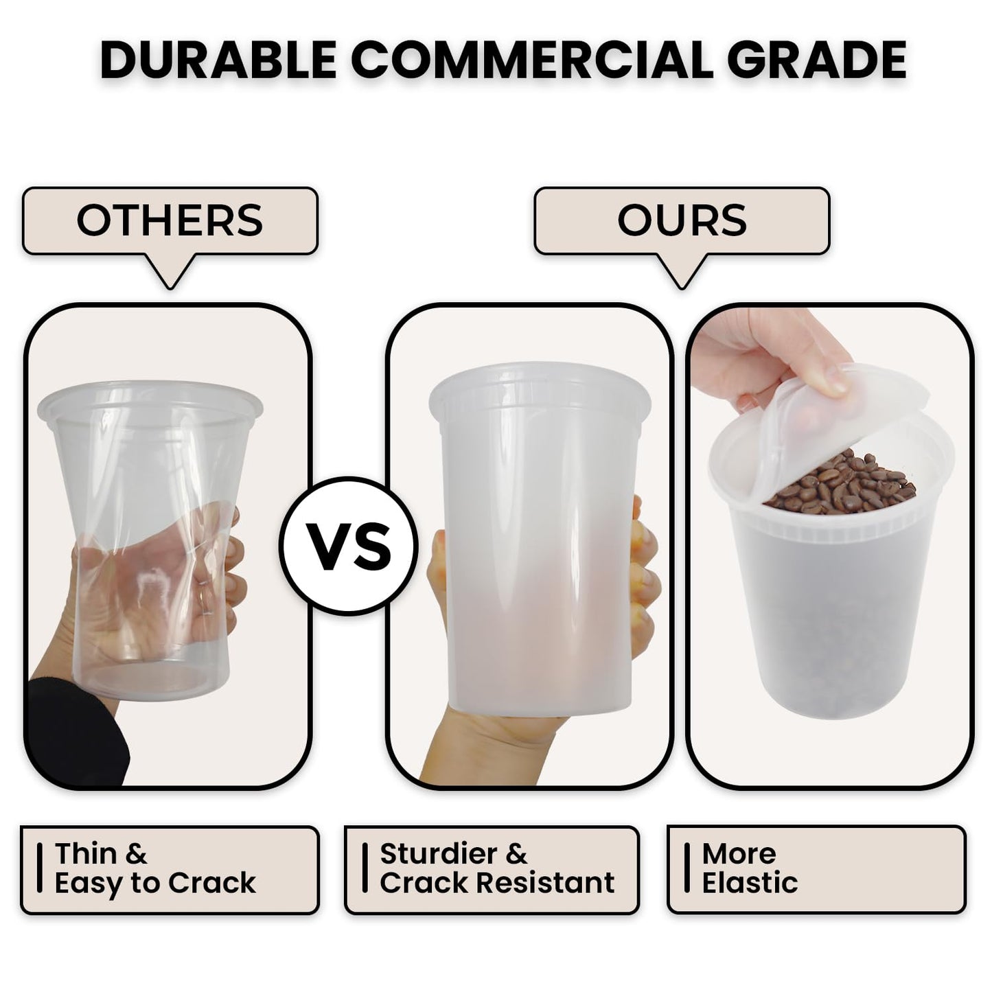 Klex 32 Oz, 12 Sets Deli Containers with Airtight Lids, BPA Free Heavyweight Plastic Meal Prep Food Container for Soup, Freezer & Dishwasher…