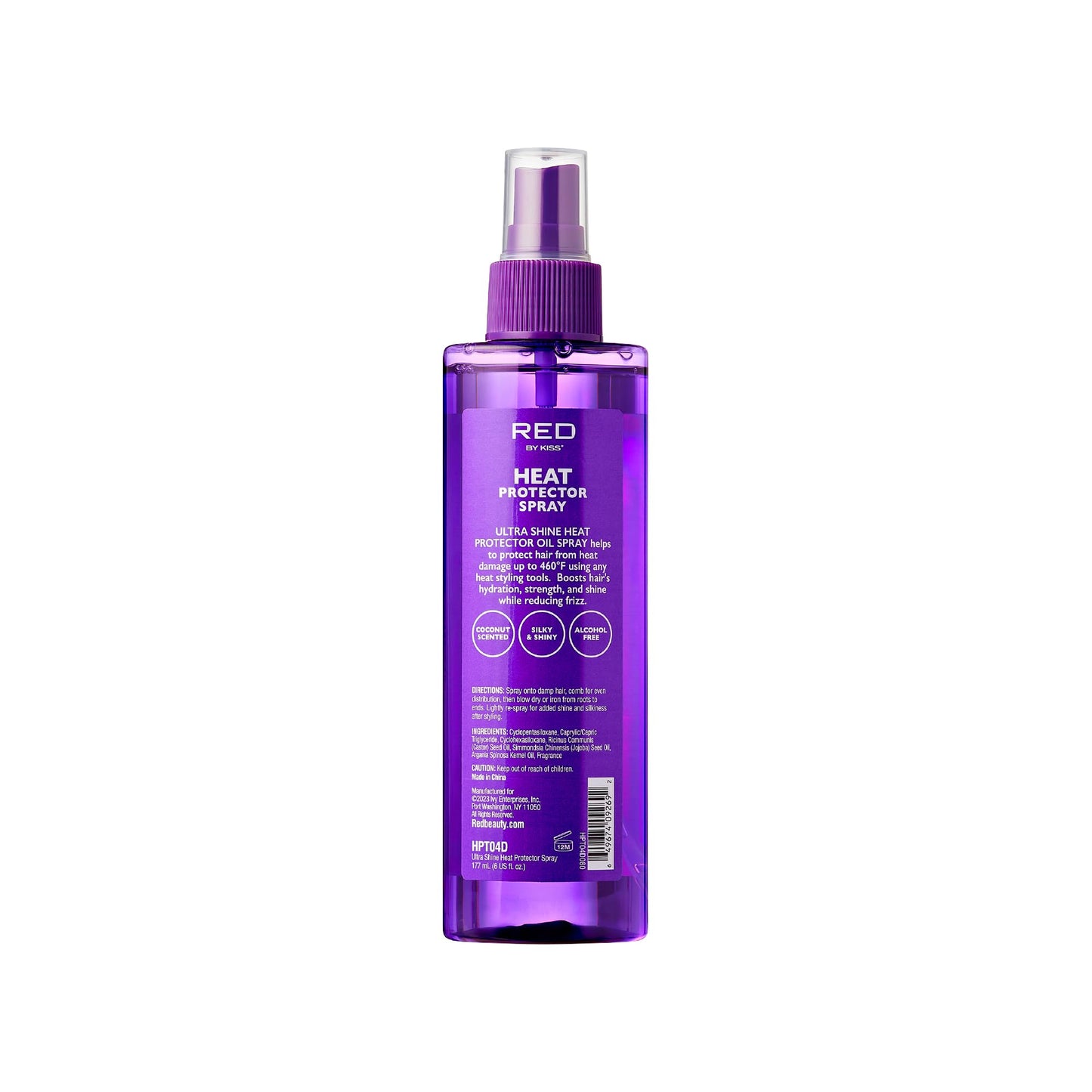 Red by Kiss Heat Protector Ultra Shine Oil Spray - Thermal Protection up to 460°F, Anti-Frizz, Hydration, and Strength for Hair (6 Fl Oz) - Style