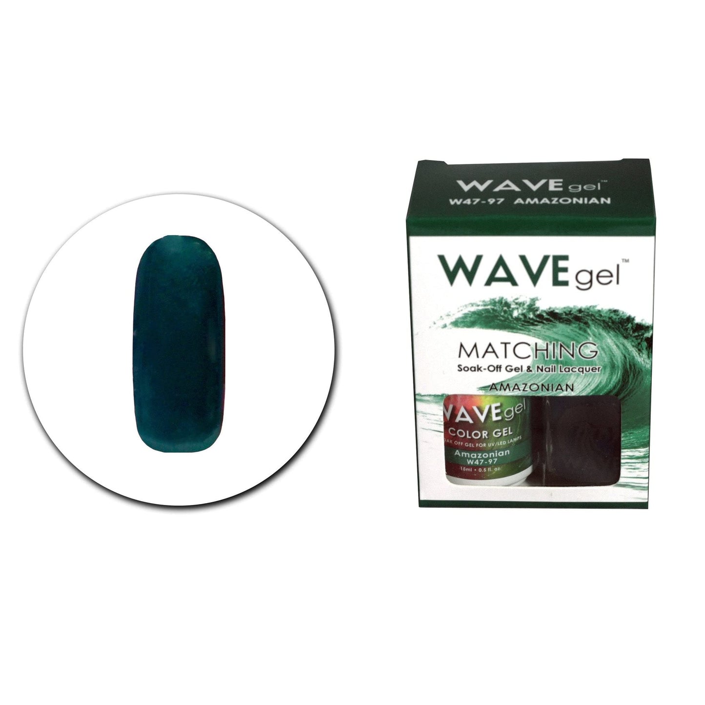 WAVEGEL Soak-0ff Gel & Nail Lacquer Matching Duo Set - Amazonian - W4797-4797 I 0.5 Oz Beauty & Personal Care WAVE gel