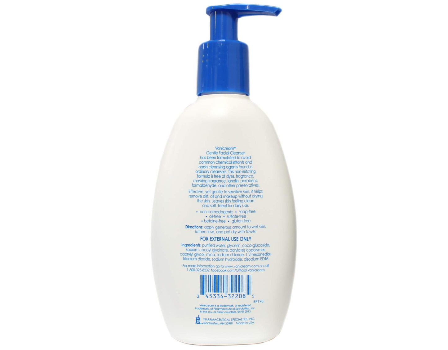Vanicream Gentle Facial Cleanser For Sensitive Skin Soap-Free, 8.0 fl oz