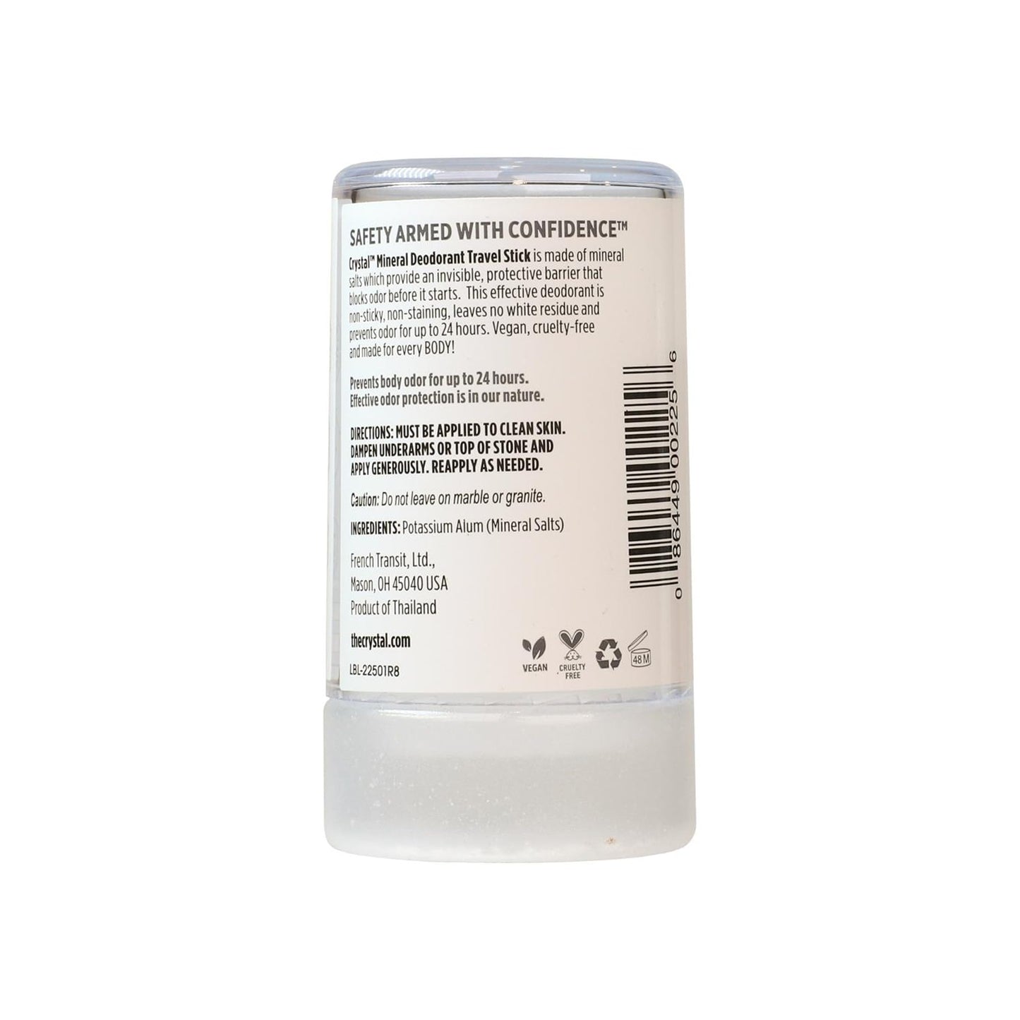 CRYSTAL™ Travel Stick Mineral Deodorant - Unscented Body Deodorant With 24-Hour Odor Protection, Non-Staining & Non-Sticky, Aluminum Chloride Beauty and Personal Care Crystal Essence