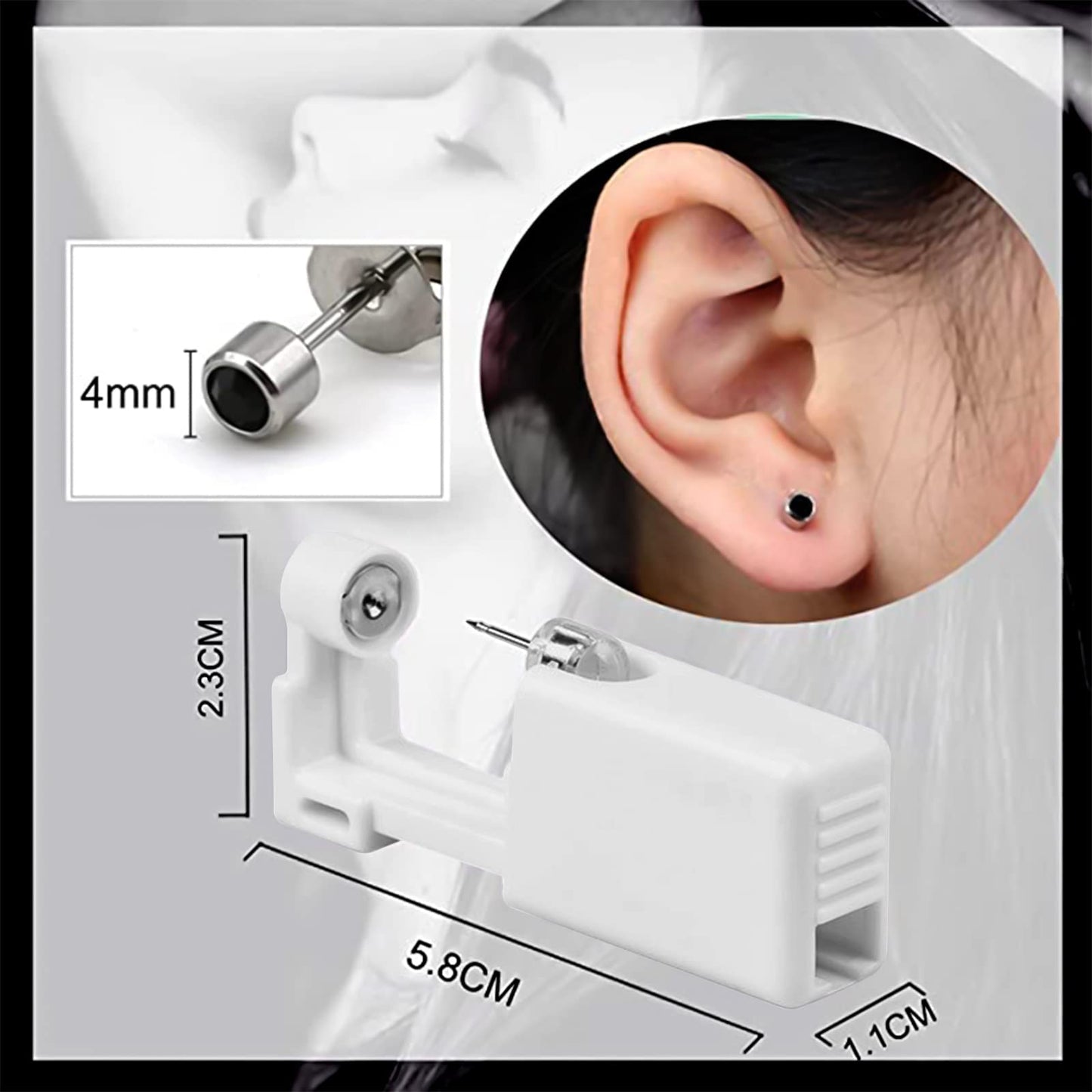 Lyuxzad Nose Piercing Gun - 2 Pack Self Nose Piercing Kit Unit Disposable Nose Piercing Gun with Nose Stud Piercing Kit Tool for Cartilage Tragus Beauty and Personal Care Lyuxzad