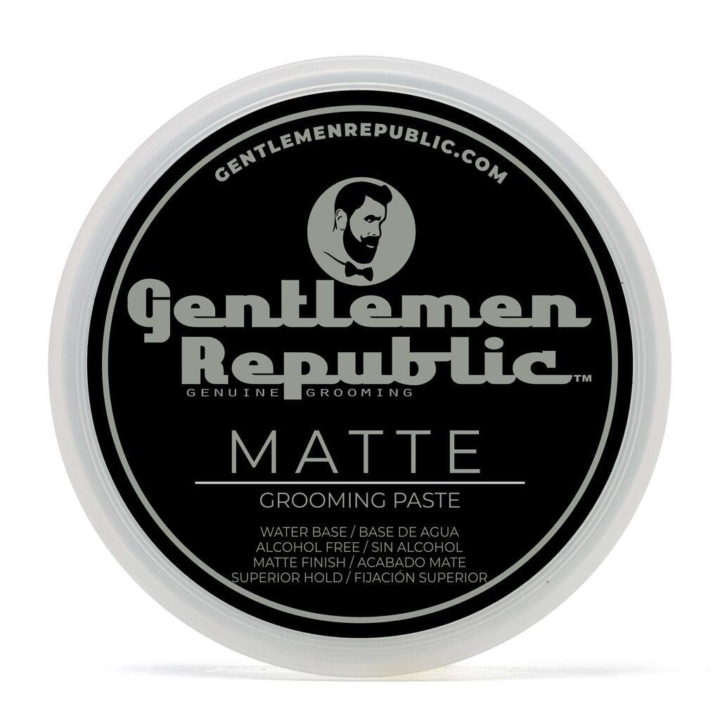 Gentlemen Republic 4oz Matte Paste for Men - Water-Based Men's Hair Paste with Strong Hold & Matte Finish - Alcohol-Free Hair Styling for Natural