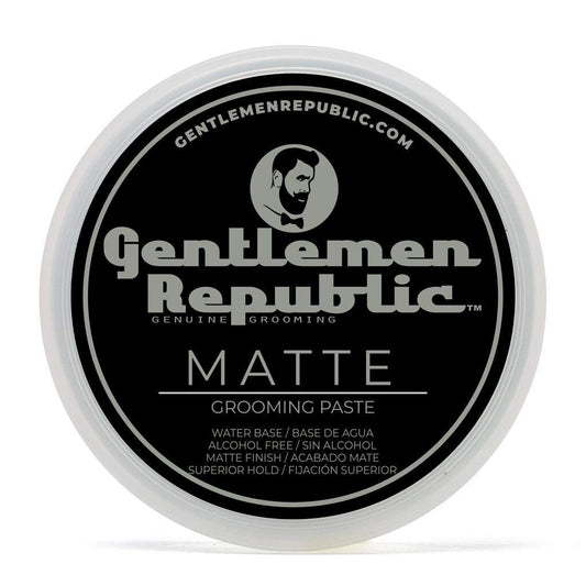 Gentlemen Republic 4oz Matte Paste for Men - Water-Based Men's Hair Paste with Strong Hold & Matte Finish - Alcohol-Free Hair Styling for Natural