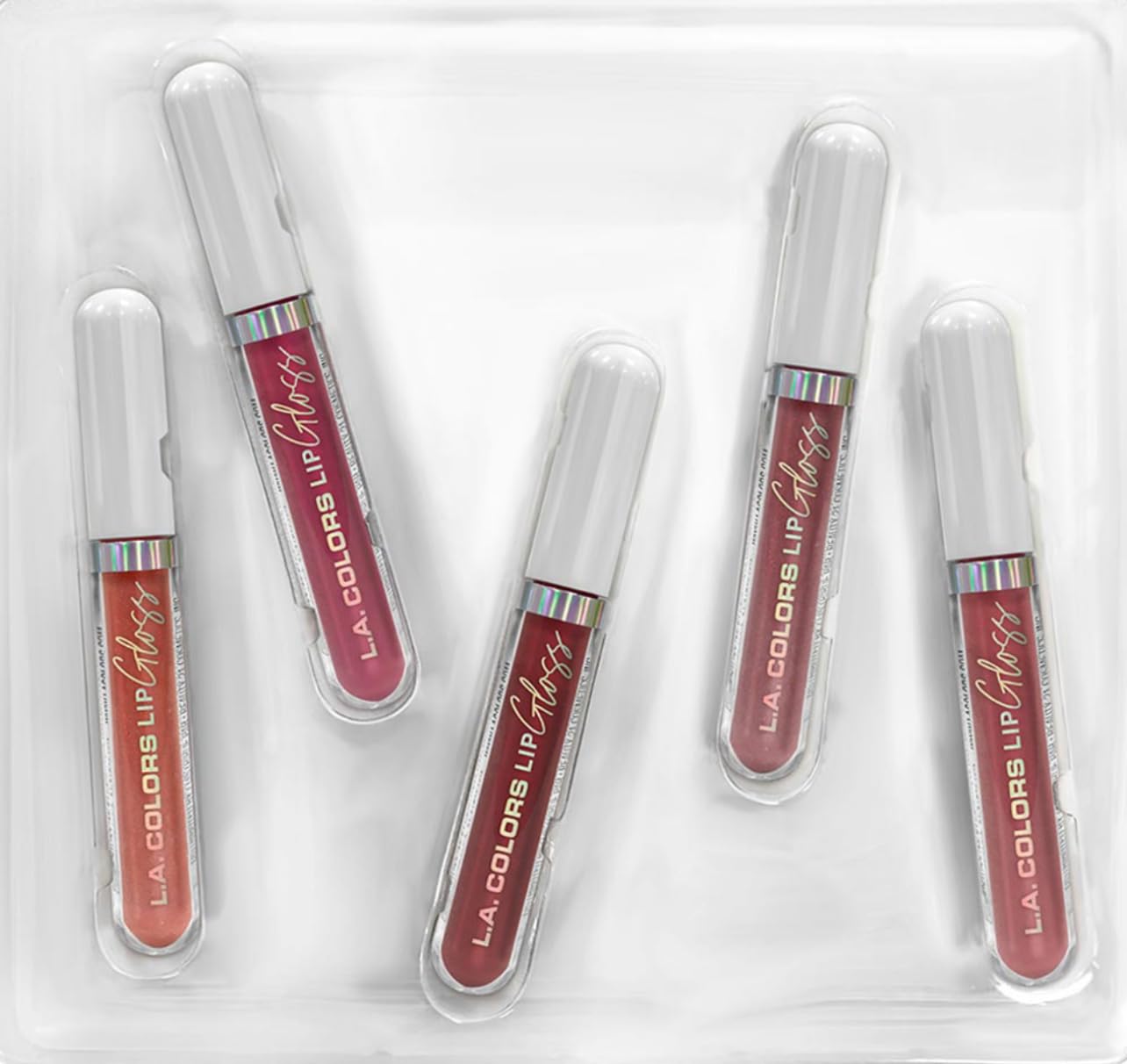 L.A. COLORS All Is Bright 5pc Glossy Lip Set, Lips Be Glossy, 1 Fl Oz (Pack of 1)