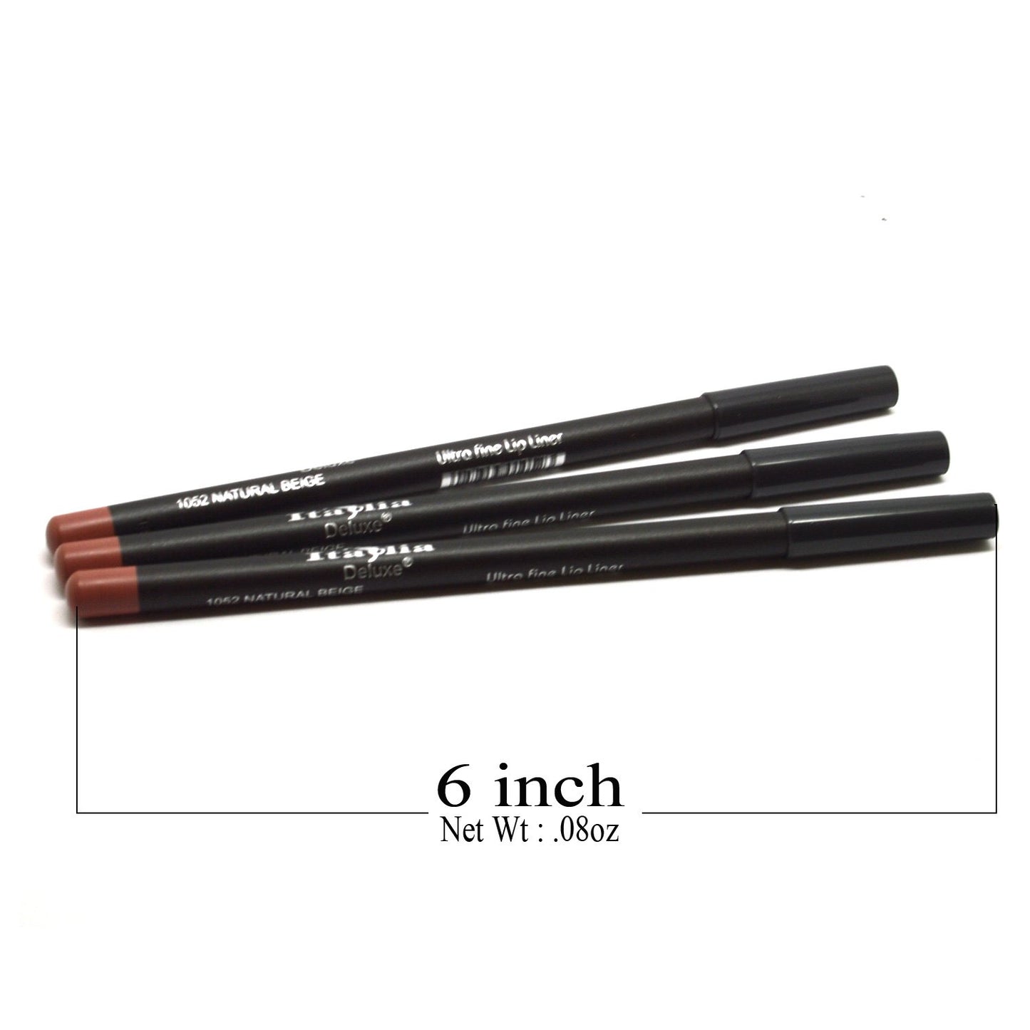 3 Pcs x Italia 1052 Natural Beige Fine Eye liner Pencil Lip Eyeliner Set + Free ZipBag