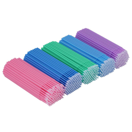 Cuttte 500PCS Disposable Micro Swabs for Eyelash Extension, Micro Applicators Eyelash Swabs for Makeup Application Multi-colored (Head Diameter