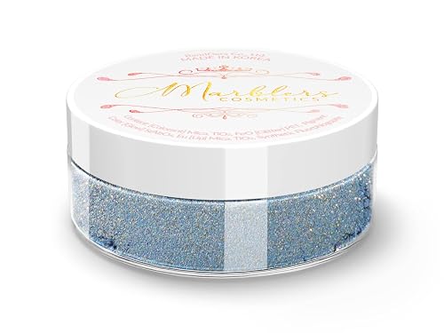 MARBLERS Glitter Mica Powder [Starry Night Blue] 0.14oz (4g) | Glitter Mica | Highly Pigmented | Non-Toxic, Vegan, Cruelty-Free | Eyeshadow, Body