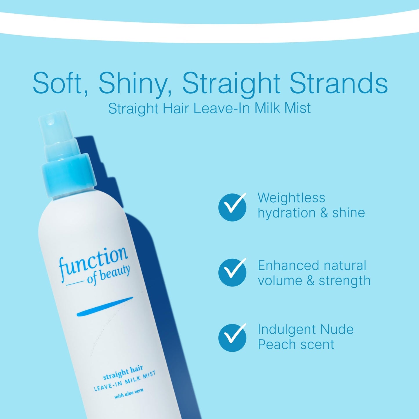Function of Beauty Straight Leave In Hair Conditioner - Sulfate-Free Leave In Conditioner Treatment for Natural Volume & Shine - Anti-Frizz Beauty and Personal Care Function of Beauty