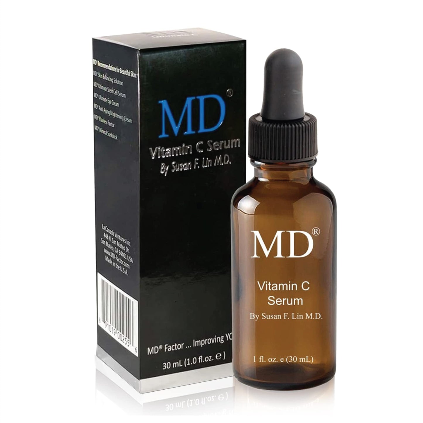 MD Ultimate Vitamin C Serum - Anti-Aging Face Serum with L-Ascorbic Acid for Dark Spot Reduction, Fine Line & Wrinkle Care, and Collagen Support