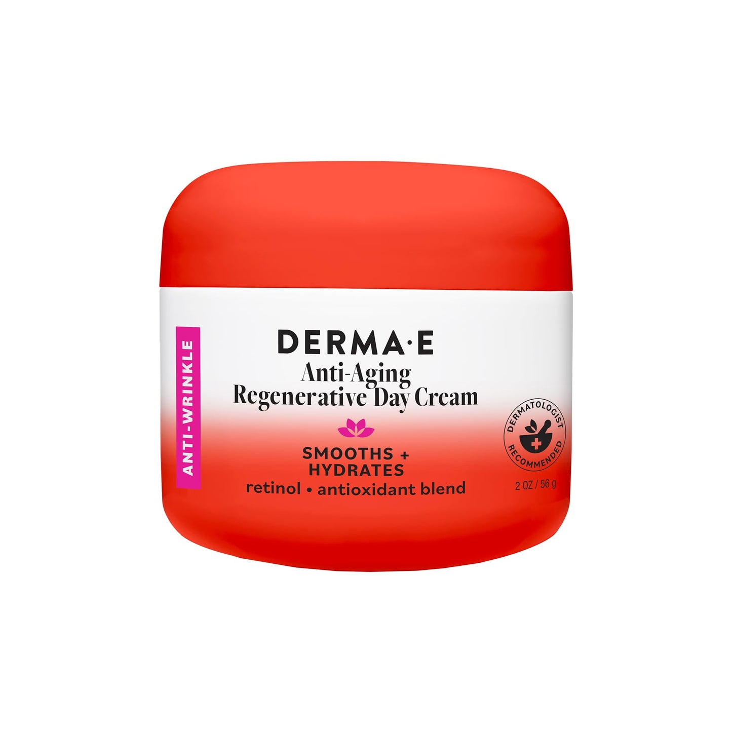 Derma E Anti-Aging Regenerative Day Cream - Astaxanthin Moisturizer for Face - Lightweight Firming Anti-Wrinkle Cream with Lavender, Jojoba Oil