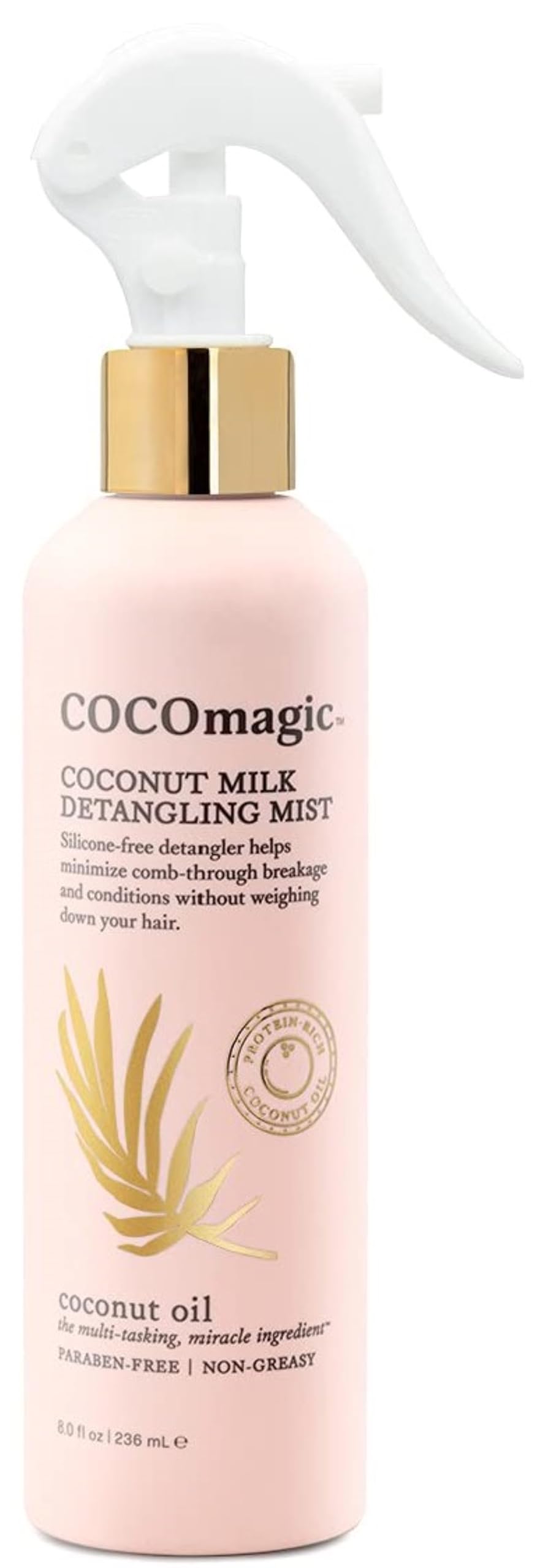 Cocomagic Coconut Milk Detangling Mist | Extra Moisturizing Leave-in Detangler | Restore Vibrancy and Boost Shine | Non-Greasy Formula | Paraben Free